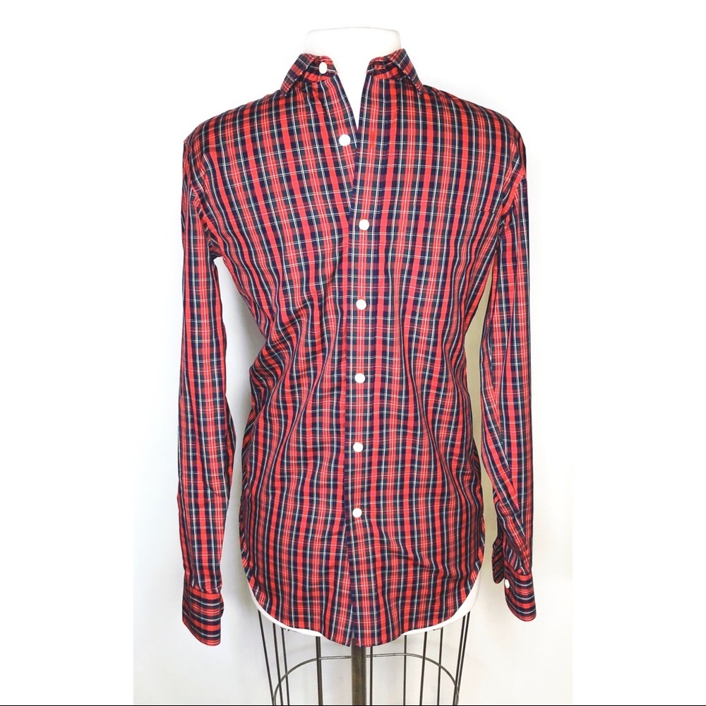 J Crew red plaid button down